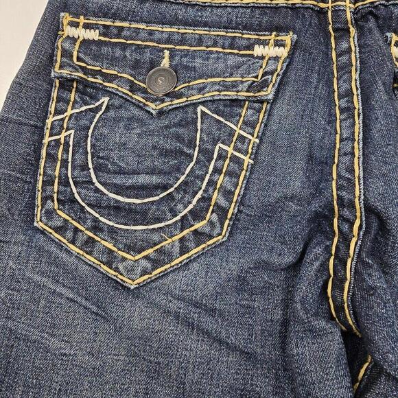 True Religion Ricky SUPER Stitch Geno Slim Fit Mens Blue Jeans 32‎ x 27 (EA-5) - Picture 11 of 16